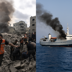 Aid Ship Targeted